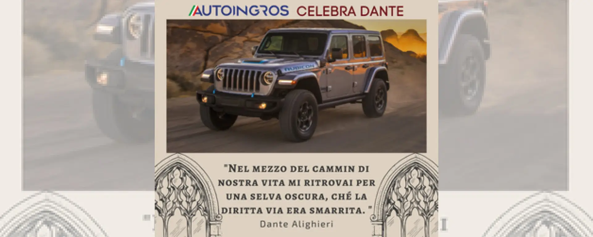 Immagine News Autoingros ha celebrato Dante nel 2021 illuminando la sua comunicazione e i brand rappresentati con i versi del Sommo Poeta